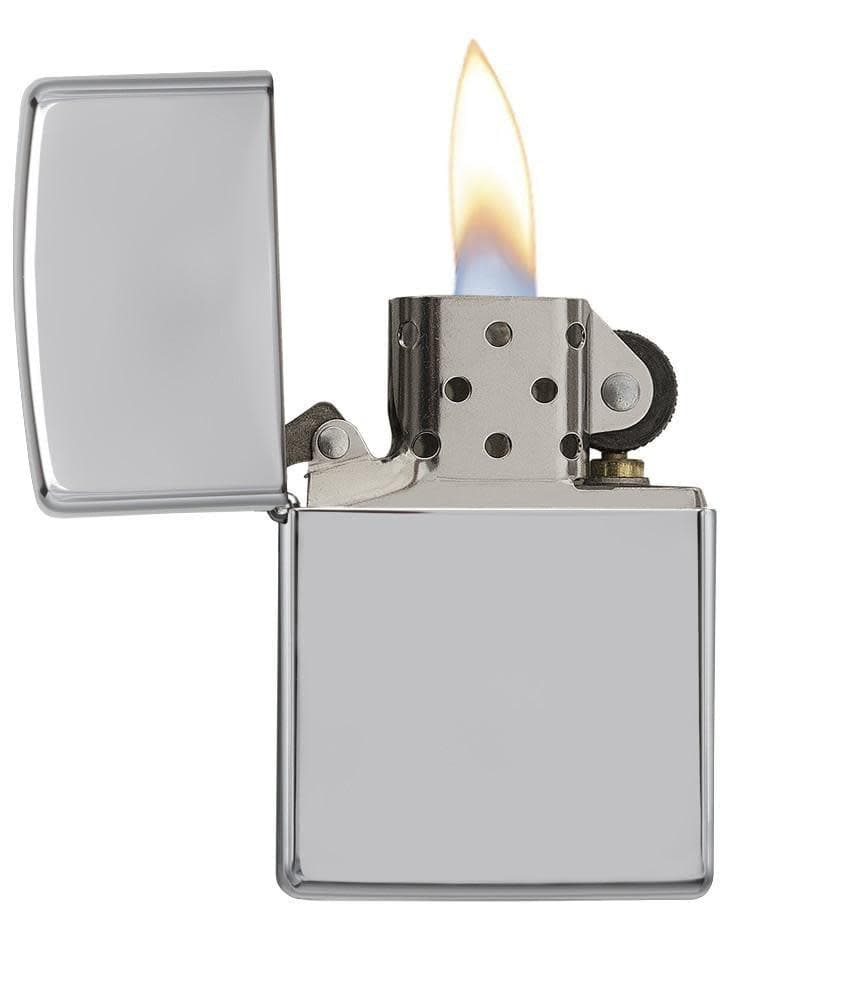 Zippo 250 Classic High Polish Chrome Windproof Lighter, Classic Model, Silver - OUTBACK