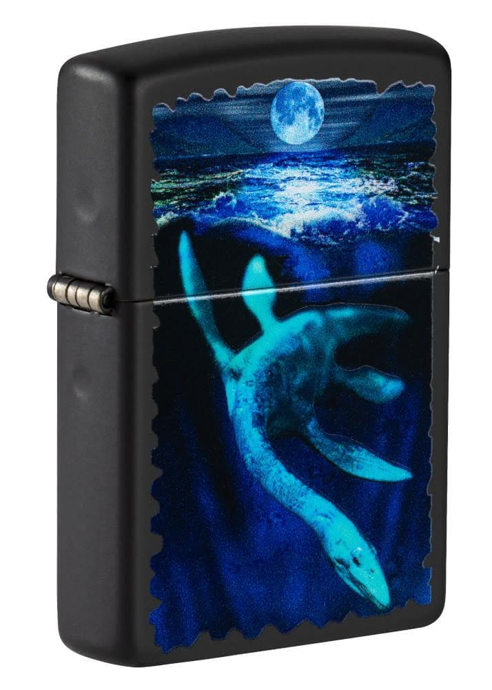 Zippo 49697 218 Black Light Loch Ness Design Black Matte Windproof Lighter - OUTBACK