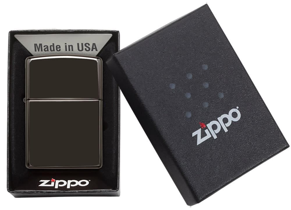 Zippo 24756 Classic High Polish Black Windproof Lighter, Classic Model, Black - OUTBACK