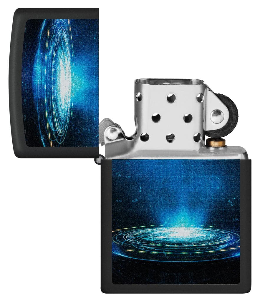 Zippo 48514 218 Black Light UFO Flame Design Black Matte Windproof Lighter - OUTBACK