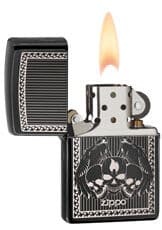 Zippo 28678 Zippo Skulls Black Matte Windproof Lighter, Classic Model, Black - OUTBACK