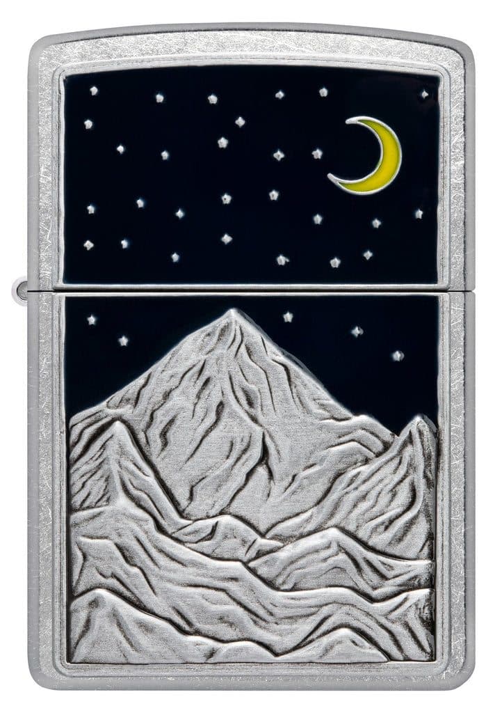 Zippo 48632 207 Mountain Emblem Street Chrome Windproof Lighter - OUTBACK