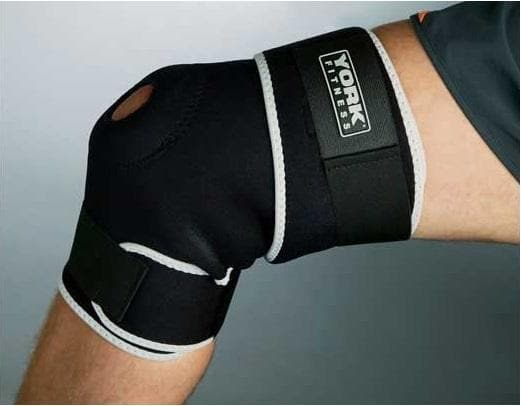 York, Fitness Adjustable Knee Support, Black - Athletix.ae