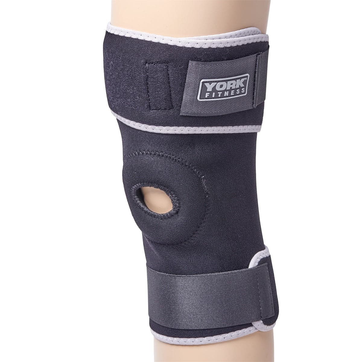 York, Fitness Adjustable Knee Support, Black - Athletix.ae