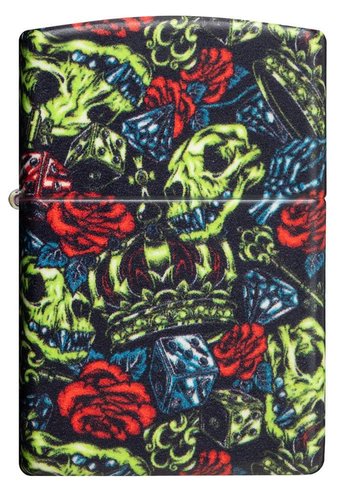 Zippo 49696 49193 Skull Crown Glow In The Dark 540 Color Windproof Lighter - OUTBACK