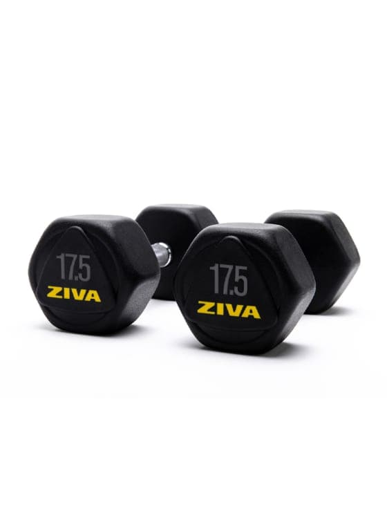 SWLLC Dumbbells & Kettlebell 17.50 KG Ziva Performance Hexagon Steel Dumbbells