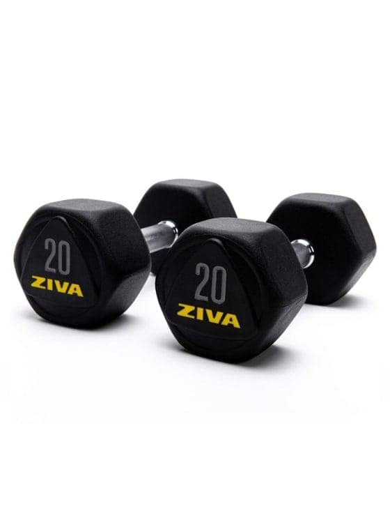 SWLLC Dumbbells & Kettlebell 20.00 KG Ziva Performance Hexagon Steel Dumbbells