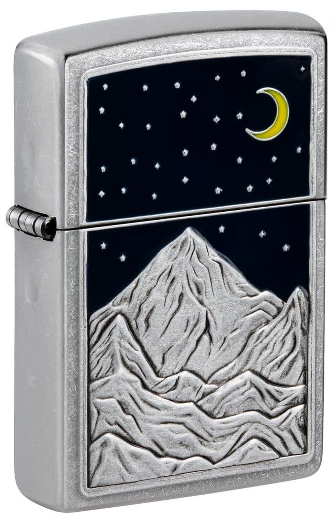 Zippo 48632 207 Mountain Emblem Street Chrome Windproof Lighter - OUTBACK