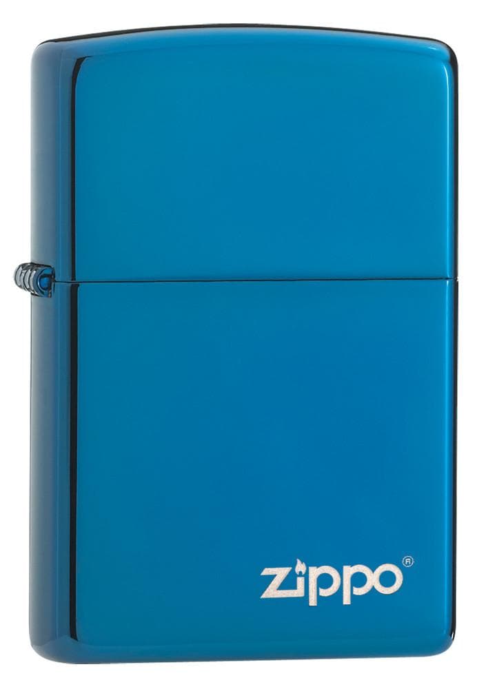 Zippo 20446ZL Classic High Polish Blue Zippo Logo Windproof Lighter, Classic Model, Blue - OUTBACK