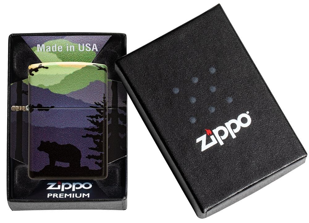 Zippo 49482 Bear Landscape Design 540 Color Windproof Lighter, Classic Model, Multi-colour - OUTBACK