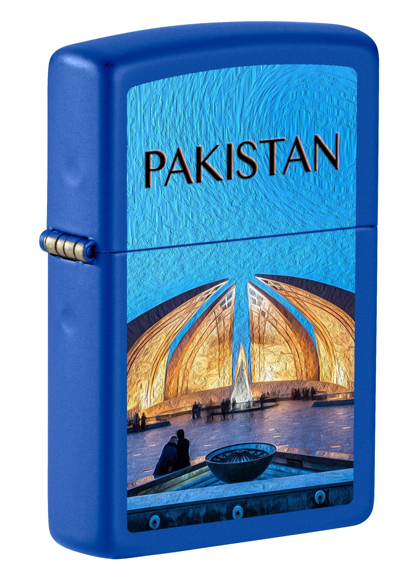 Zippo CI412702 229 Pakistan Design Royal Blue Matte Windproof Lighter, Middle East Model, Blue - OUTBACK