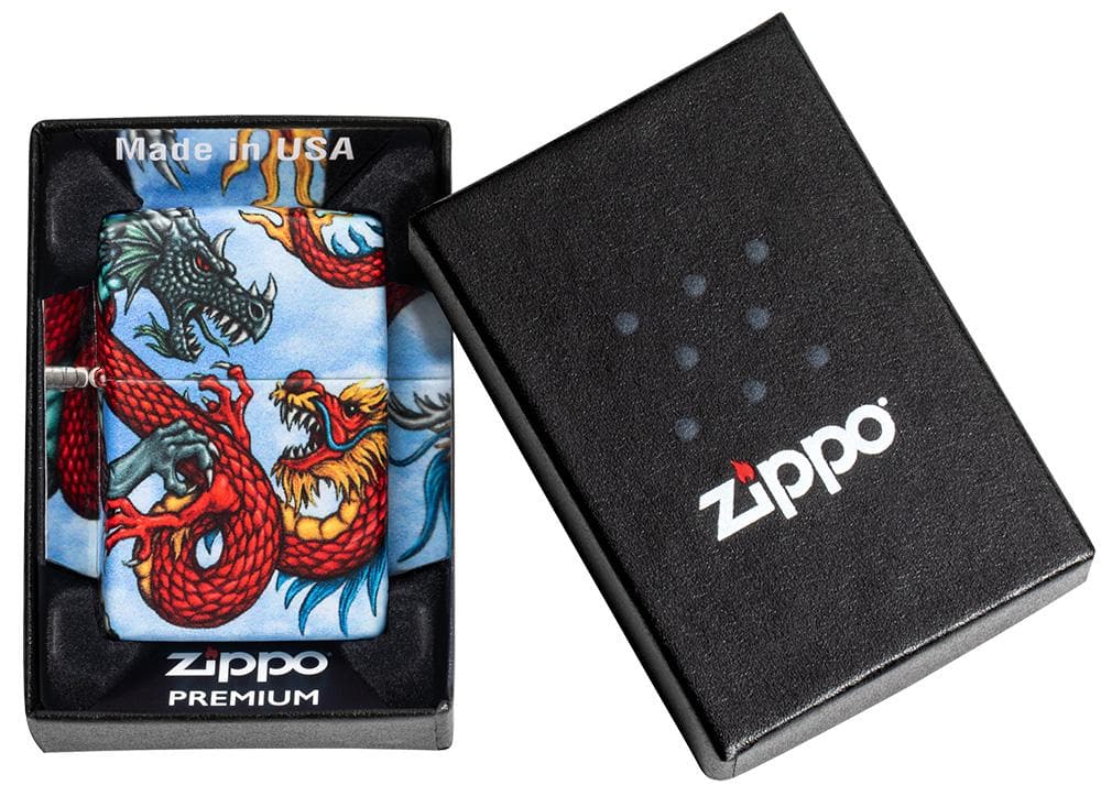 Zippo 49354 49352 Dragon Design 540 Color Windproof Lighter Lighter, Classic Model, Multi-colour - OUTBACK