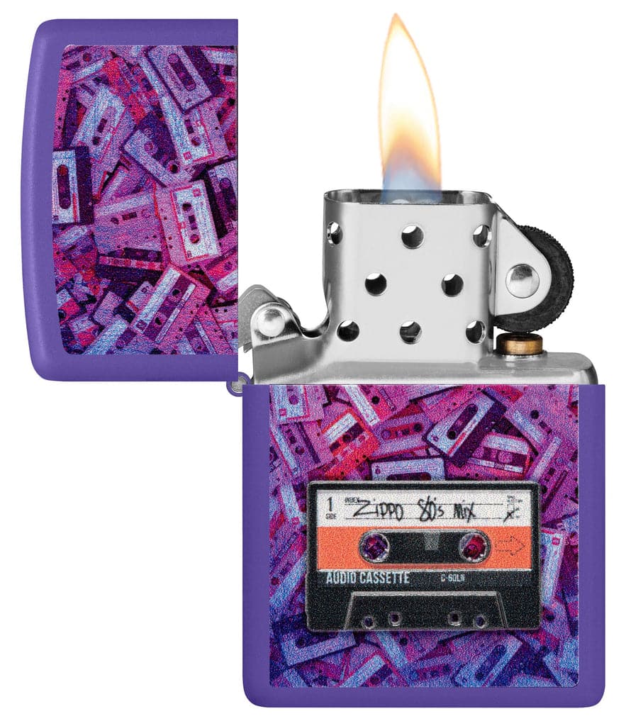 Zippo 48521 237 Cassette Tape Design Purple Matte Windproof Lighter - OUTBACK