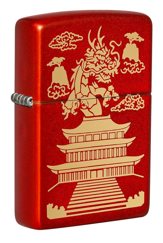 Zippo 49517 49475 Eastern Design Dragon Design Metallic Red Windproof Lighter - OUTBACK