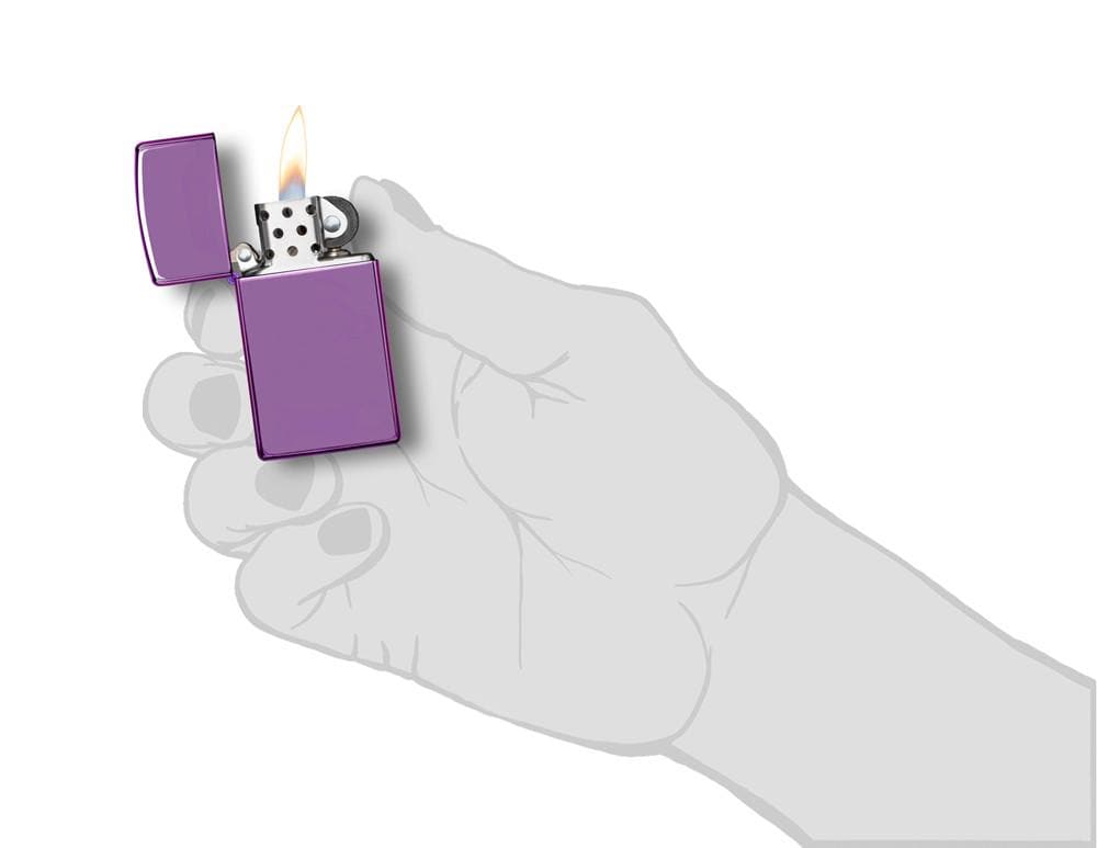 Zippo 28124 Slim High Polish Purple Windproof Lighter, Slim Model, Purple - OUTBACK