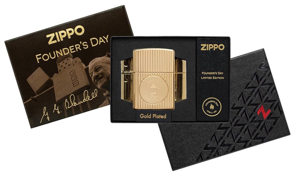 Zippo 49631 29261 Founder'S Day Collectible Windproof Lighter, Armor Model, Gold - OUTBACK