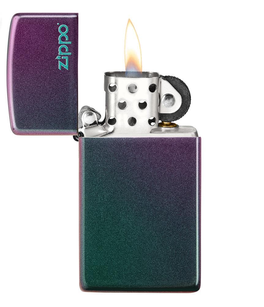 Zippo 49267ZL 49267 Slim Iridescent With Zippo Logo Windproof Lighter, Slim Model, Multi-colour - OUTBACK