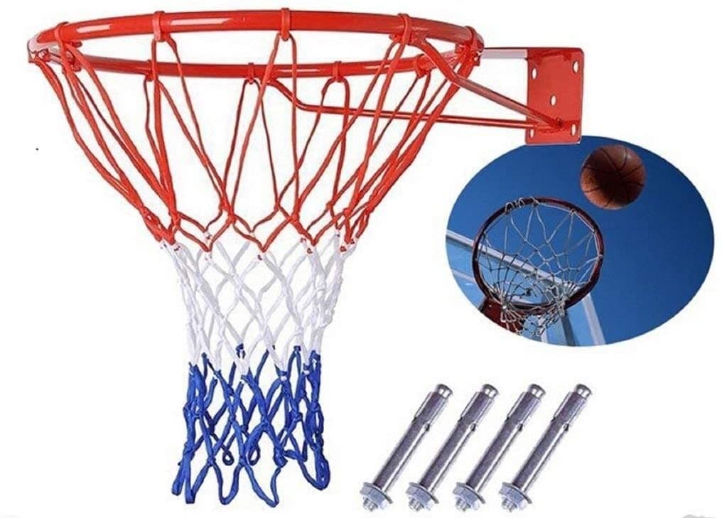 MF Wall Mounted Basketball Hoop Net Ring | Indoor & Outdoor - Athletix.ae