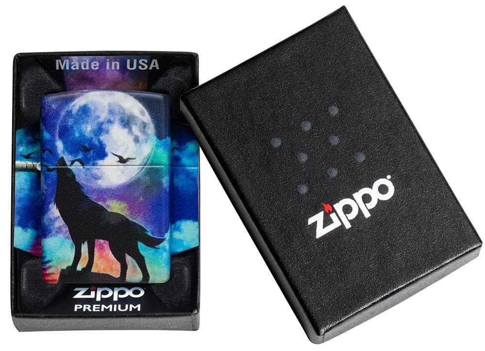 Zippo 49683 49352 Wolf Howling Design 540 Color Windproof Lighter - OUTBACK