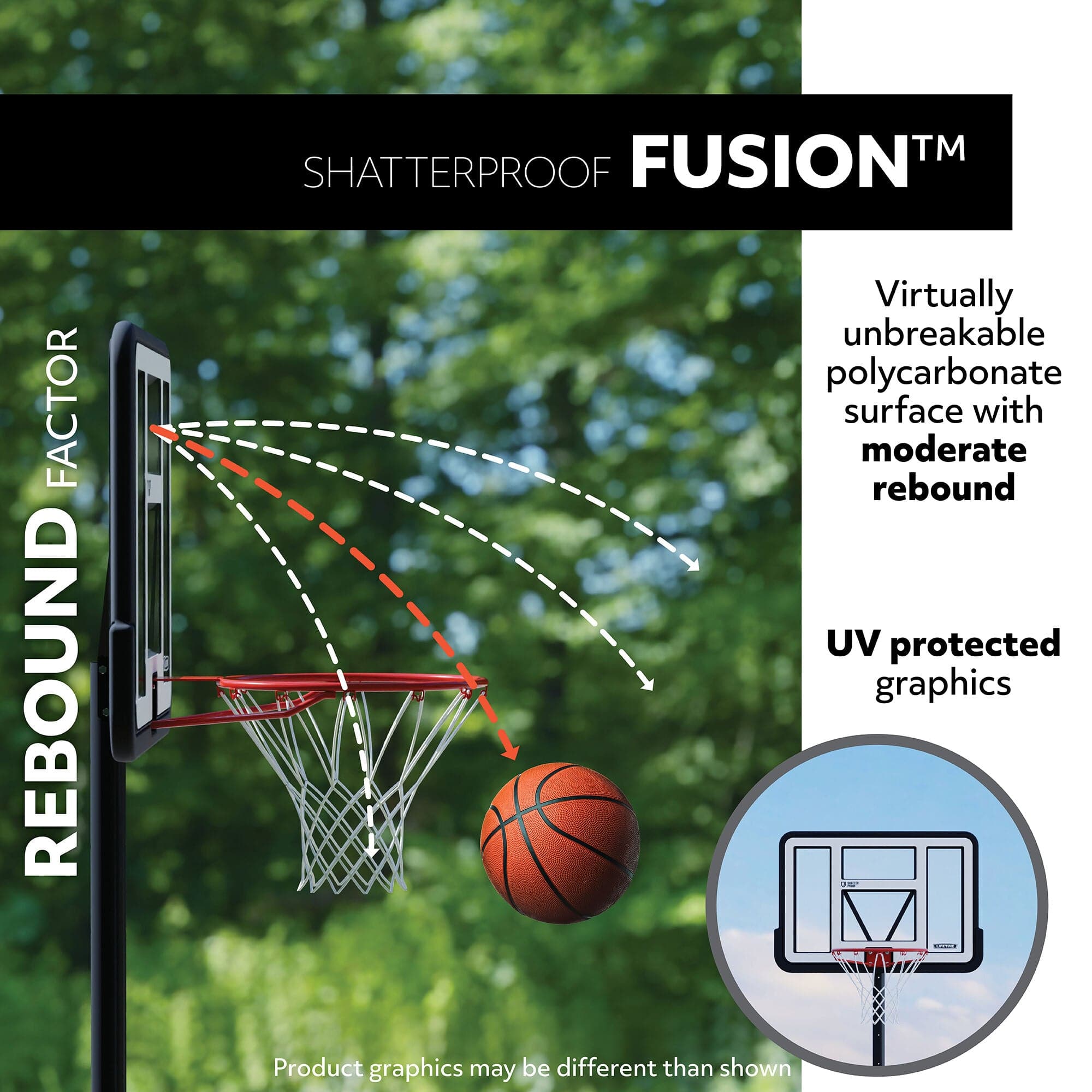 Lifetime, Adjustable Portable Basketball Hoop, 90033 - Athletix.ae