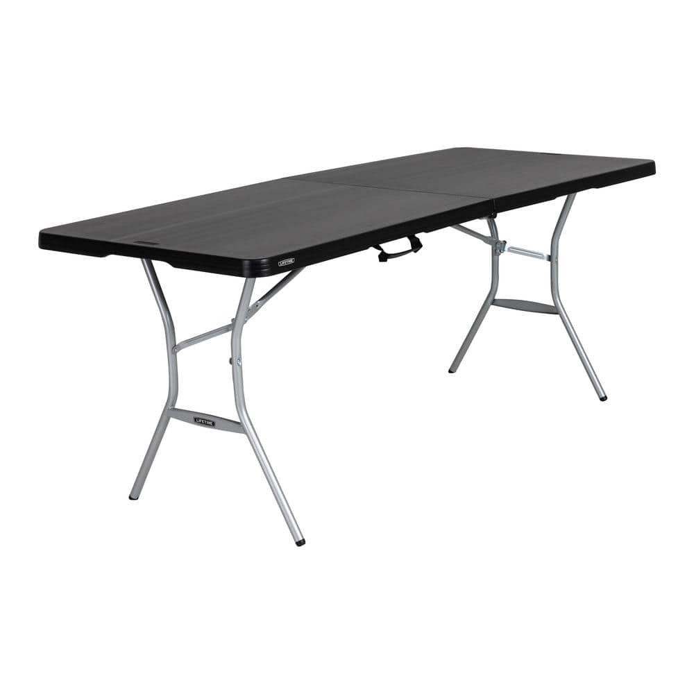 Lifetime Table, Rectangle, Light Commercial, 6', Black, Silver