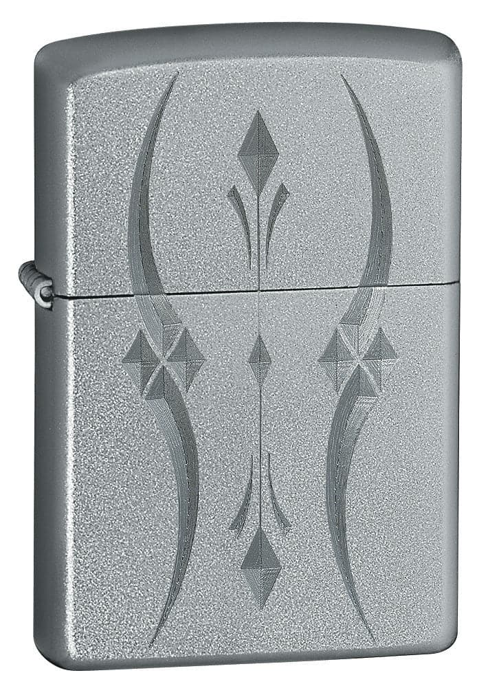 Zippo 21155 Pristine Curves Satin Chrome Windproof Lighter, Classic Model, Silver - OUTBACK