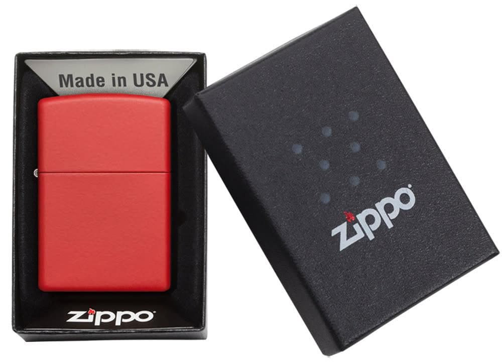 Zippo 233 Classic Red Matte Windproof Lighter, Classic Model, Red - OUTBACK