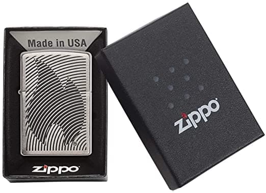 Zippo 29429 Illusion Flame Brushed Chrome Windproof Lighter, Classic Model, Silver - OUTBACK