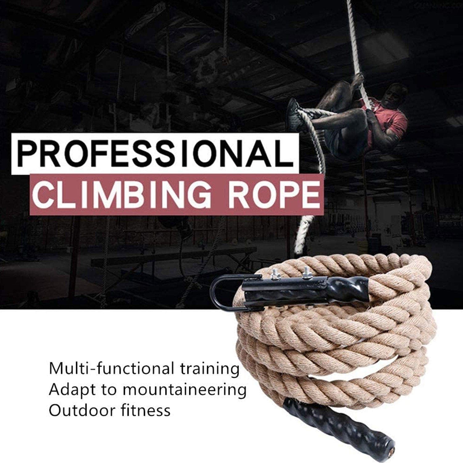 PRSAE Crossfit 1441 Fitness Climbing Rope 20 Feet/6 Meter