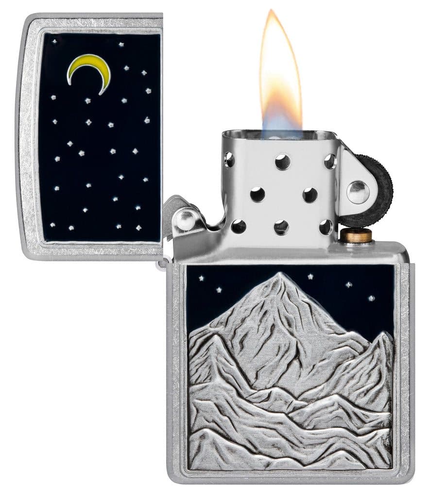 Zippo 48632 207 Mountain Emblem Street Chrome Windproof Lighter - OUTBACK