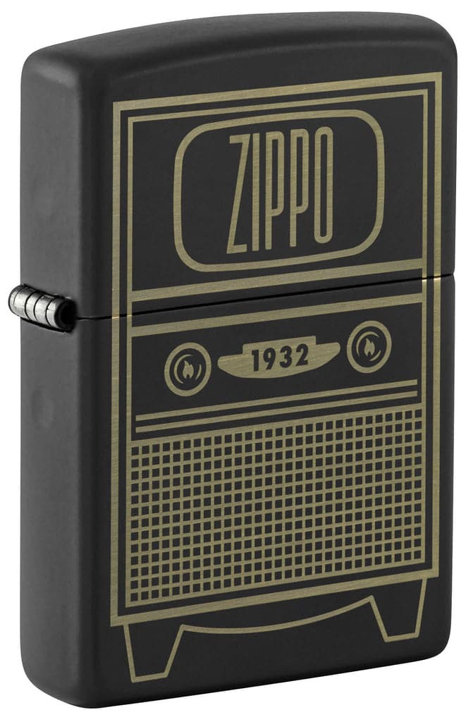 Zippo 48619 218 Zippo Vintage TV Design Black Matte Windproof Lighter - OUTBACK