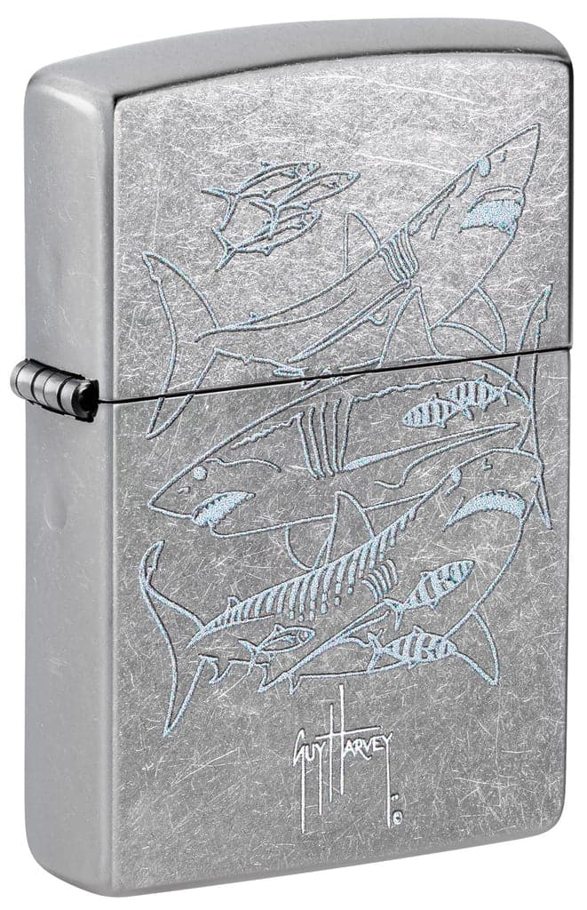 Zippo 48595 207 Guy Harvey Shark Design Street Chrome Windproof Lighter - OUTBACK