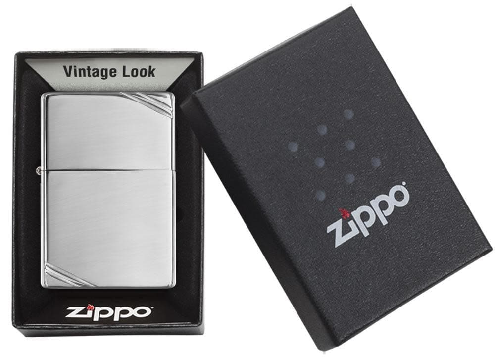 Zippo 260 Vintage High Polish Chrome with Slashes Windproof Lighter, Vintage Model, Silver - OUTBACK