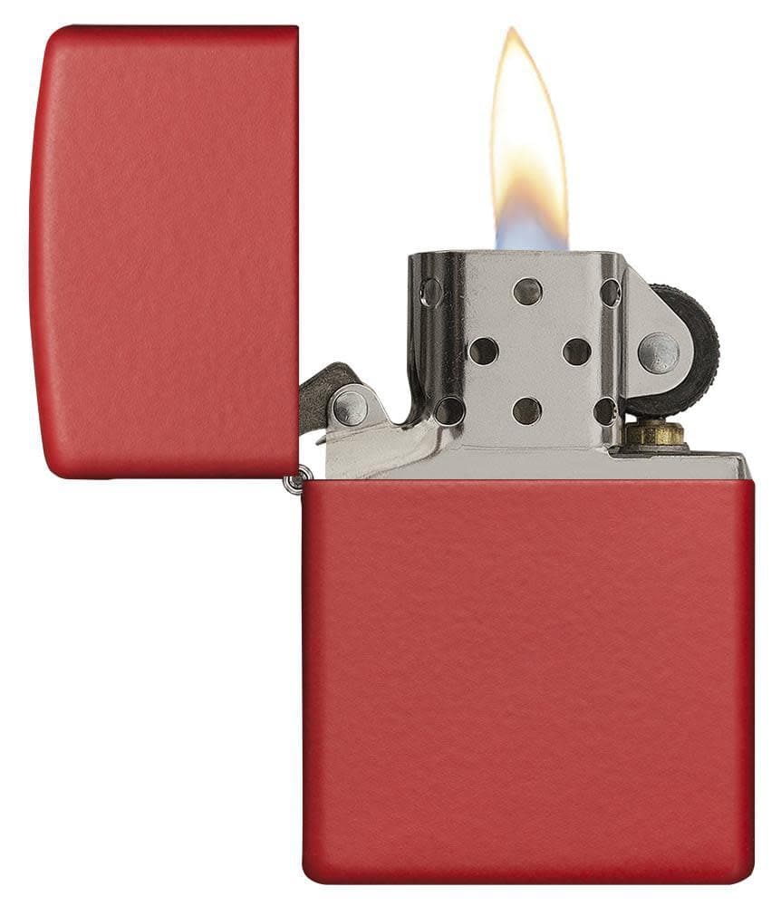 Zippo 233 Classic Red Matte Windproof Lighter, Classic Model, Red - OUTBACK