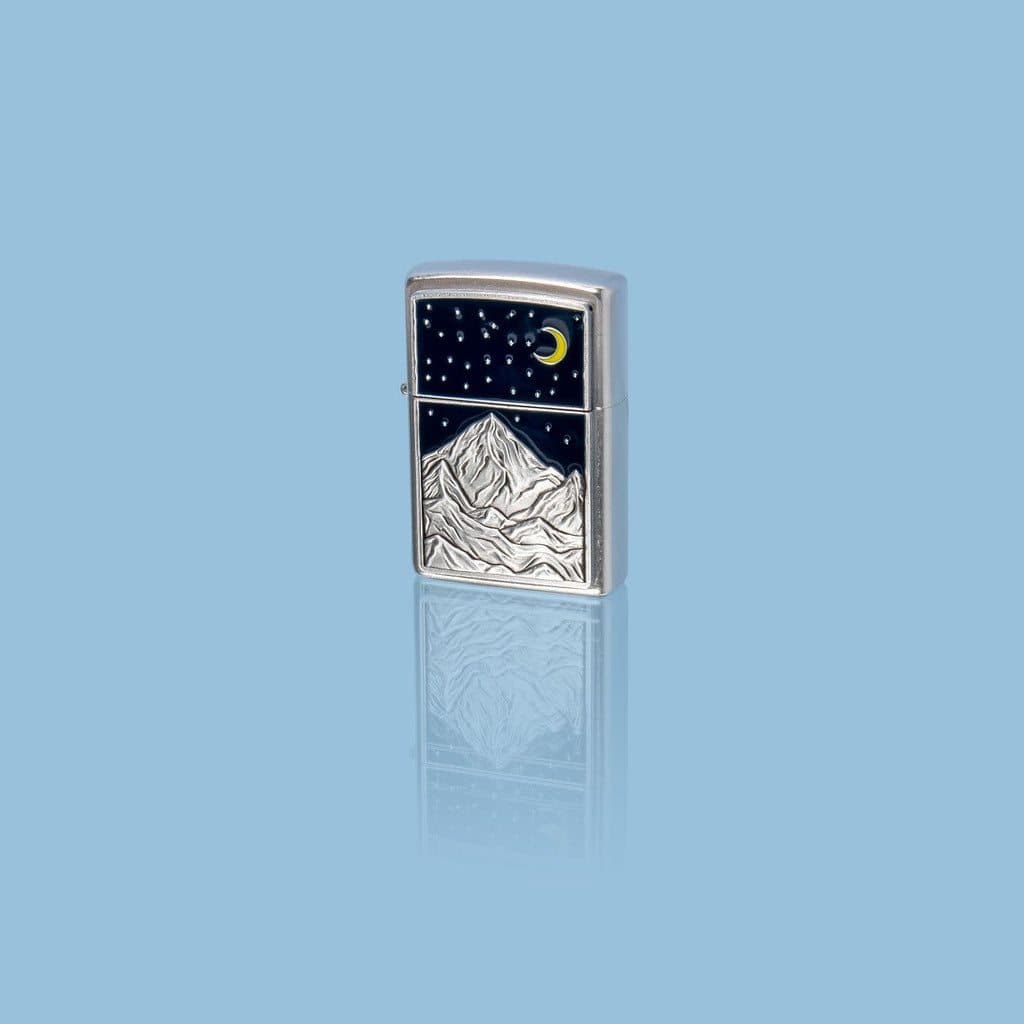 Zippo 48632 207 Mountain Emblem Street Chrome Windproof Lighter - OUTBACK