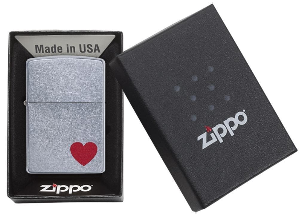 Zippo 29060 207 Love Street Chrome Windproof Lighter, Classic Model, Silver - OUTBACK