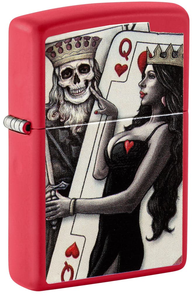 Zippo 48624 233 Skull King Queen Beauty Red Matte Windproof Lighter - OUTBACK