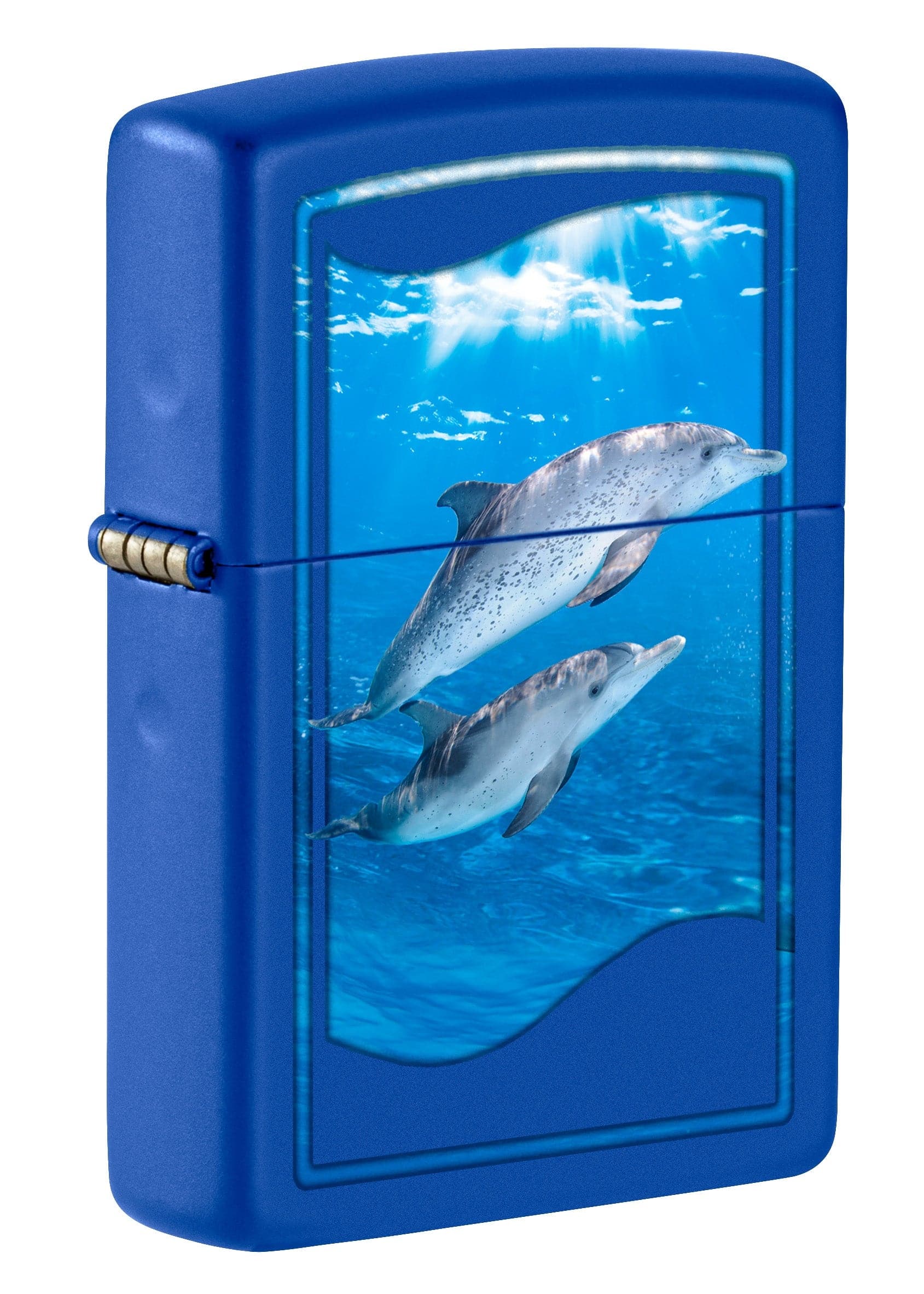 Zippo CI412701 229 Dolphin Design Royal Blue Matte Windproof Lighter, Middle East Model, Blue - OUTBACK