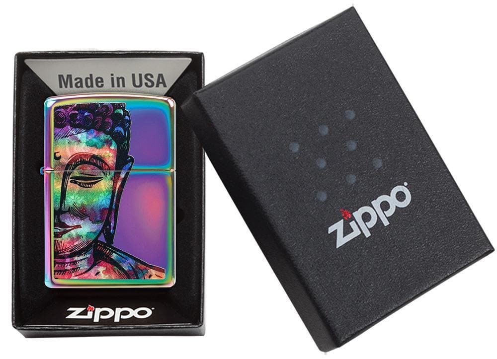 Zippo 49136 Bright Buddha Design Multi Color Windproof Lighter, Classic Model, Multi-colour - OUTBACK