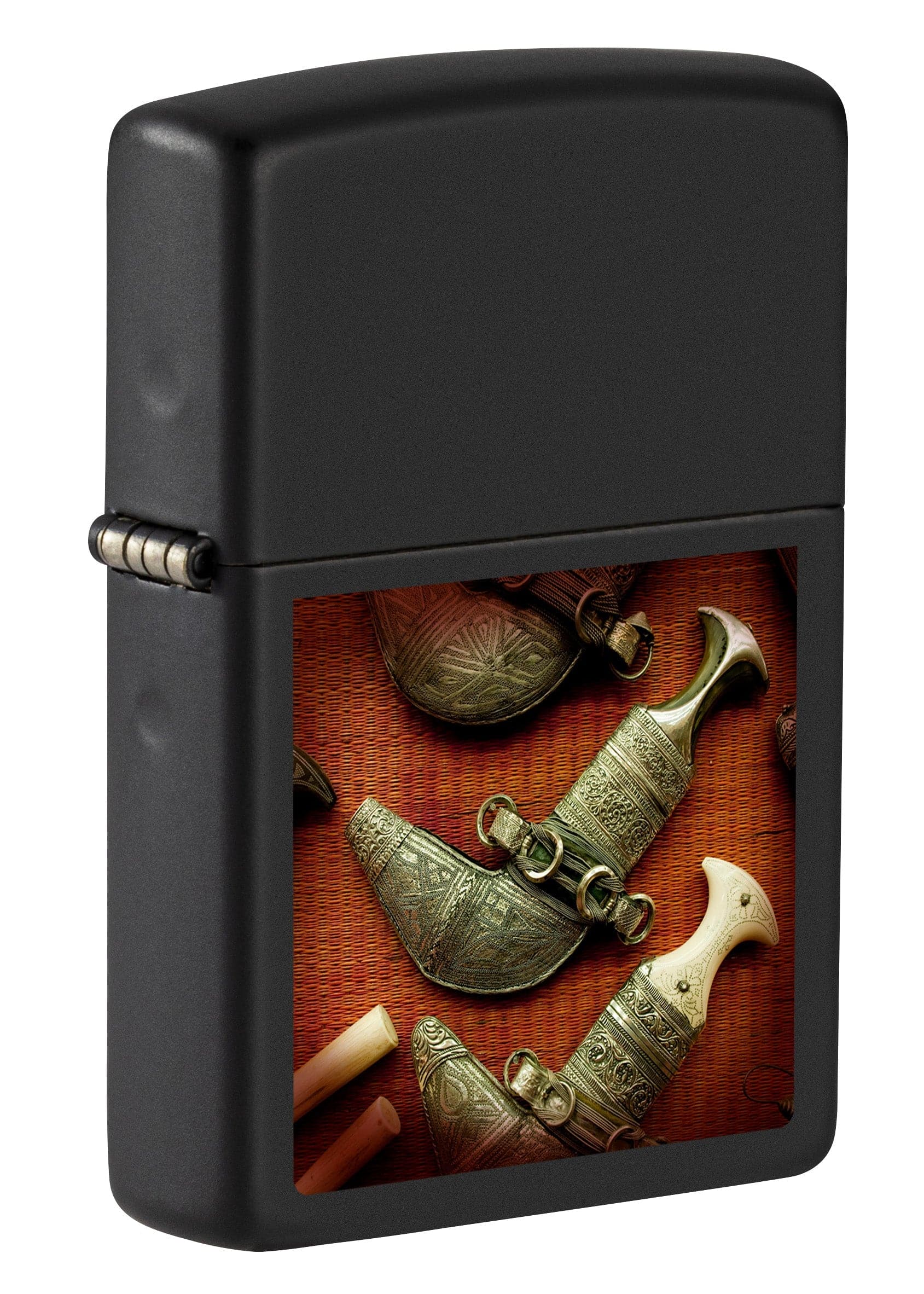 Zippo CI405081 218 Omani Daggers  Black Matte Windproof Lighter, Middle East Model, Black - OUTBACK