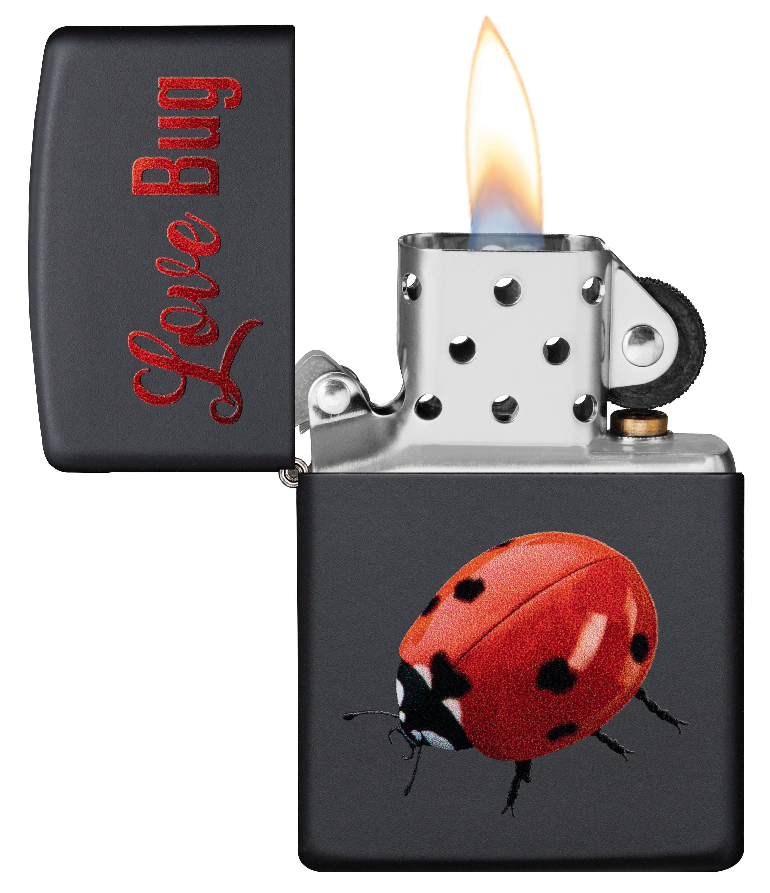 Zippo CI412308 218 Love Bug Black Matte Windproof Lighter, Middle East Model, Black - OUTBACK