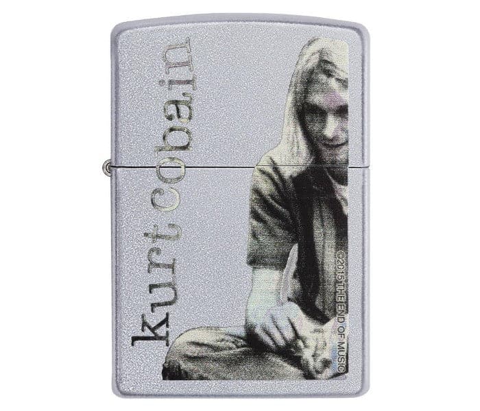 Zippo 29052 205 Kurt Cobain Satin Chrome Windproof Lighter, Classic Model, Silver - OUTBACK