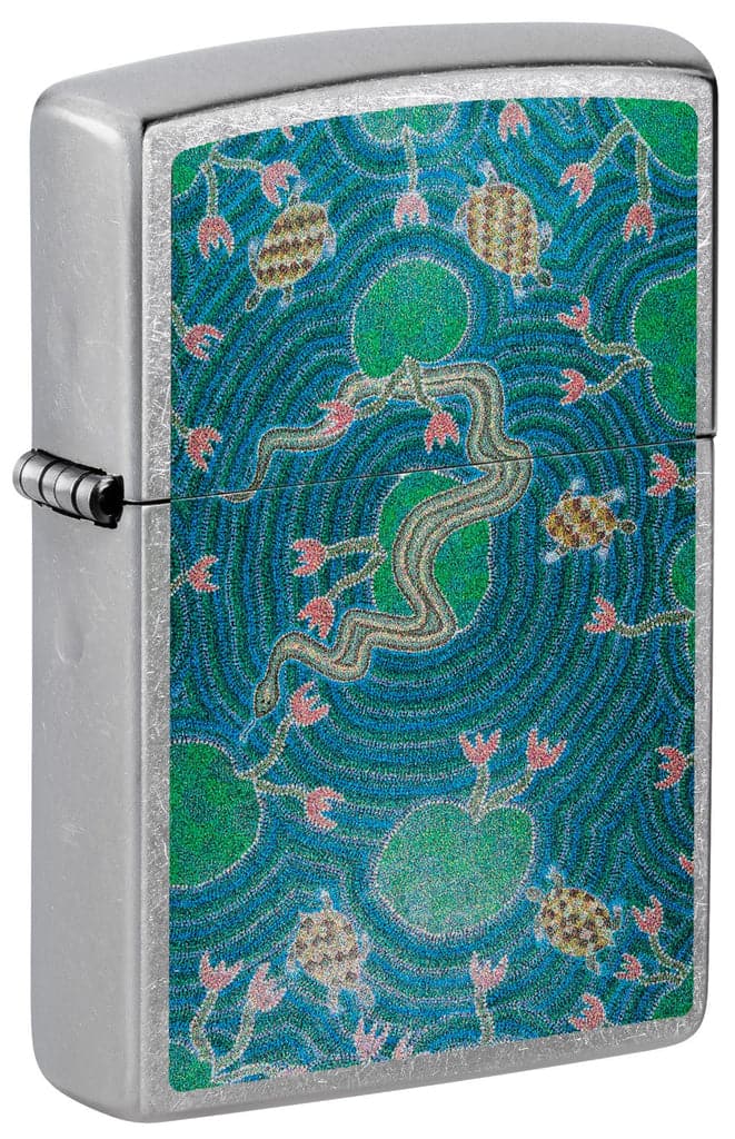 Zippo 48626 207 John Smith Gumbula Snake and Turple Design Street Chrome Windproof Lighter - OUTBACK