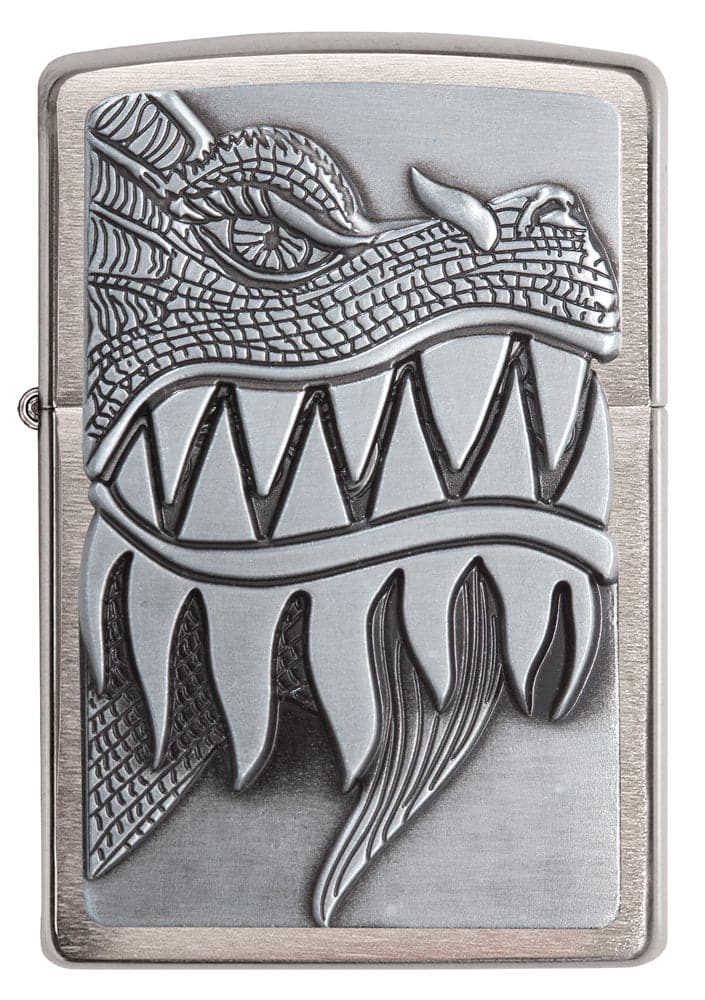 Zippo 28969 Fire Breathing Dragon Surprise Chrome Windproof Lighter, Classic Model, Silver - OUTBACK