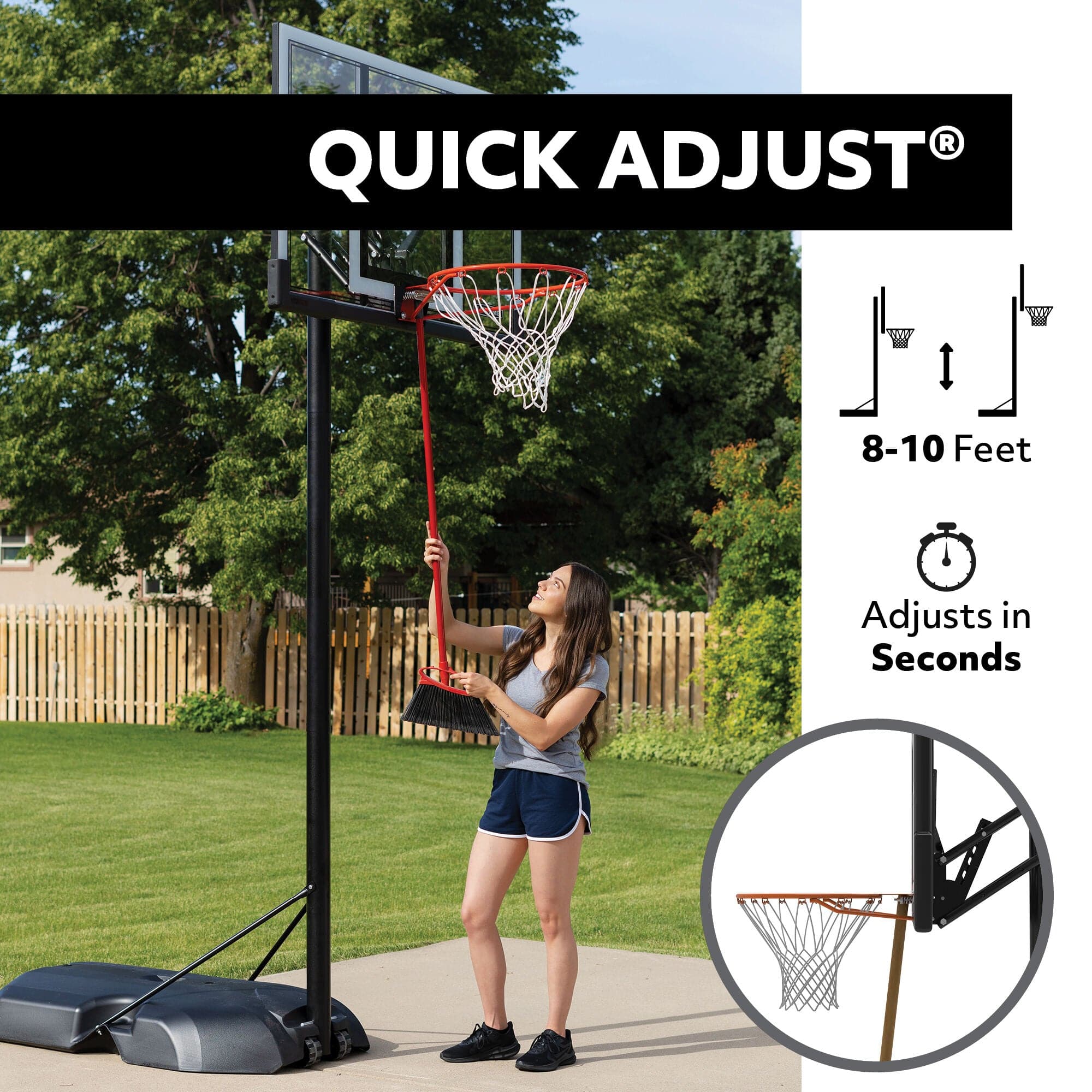 Lifetime, Adjustable Portable Basketball Hoop, Slam It - Athletix.ae