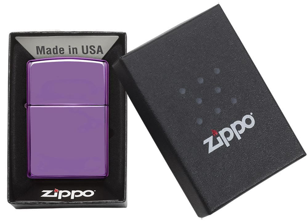 Zippo 24747 Classic High Polish Purple Windproof Lighter, Classic Model, Purple - OUTBACK