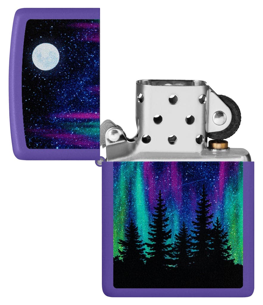 Zippo 48565 237 Northern Lights Design Purple Matte Windproof Lighter - OUTBACK