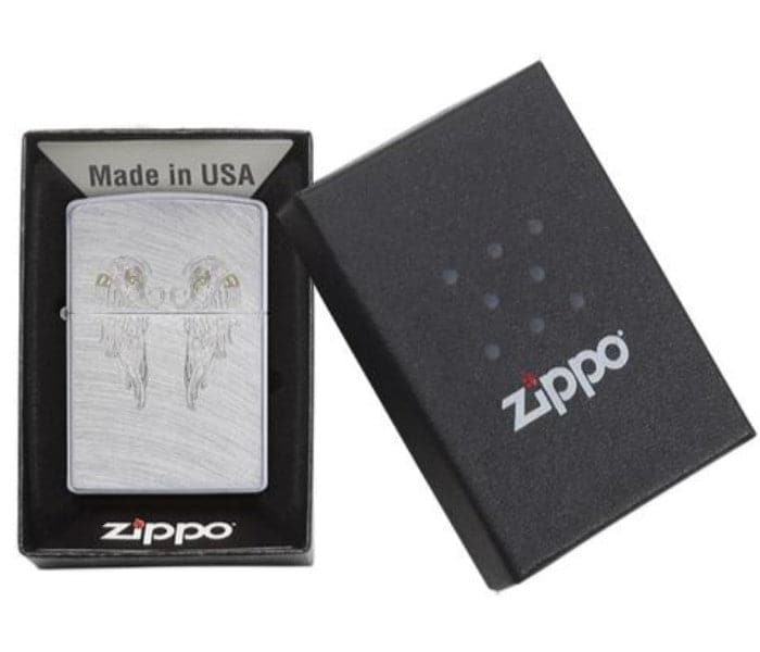 Zippo 29069 Angel Wings Street Chrome Windproof Lighter, Classic Model, Silver - OUTBACK