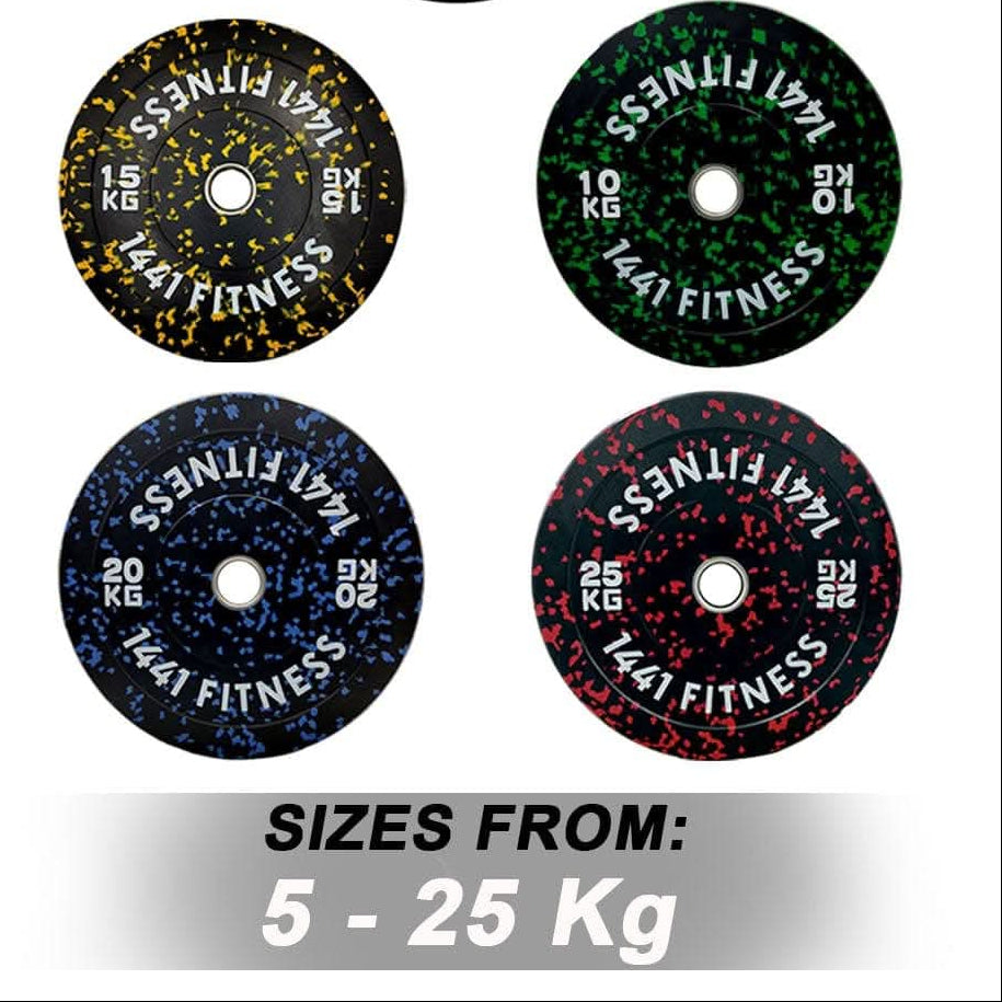 1441 Fitness Colored Camouflage Bumper Plates - 5 Kg to 25 Kg