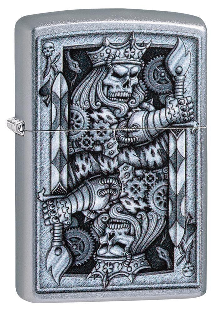 Zippo 29877 207 Steampunk King Spade Street Chrome Windproof Lighter, Classic Model, Silver - OUTBACK